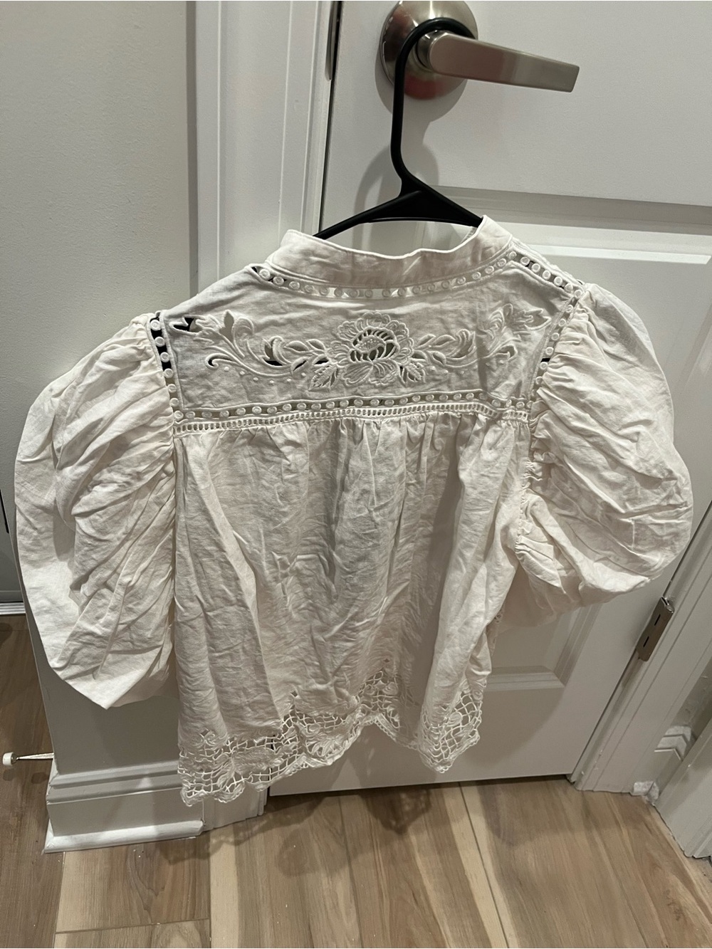 NWT FARM RIO Women's Romantic Richelieu Blouse Off White S - Picture 3 of 4